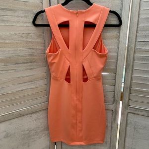 Peach Bodycon Minidress with cutout back